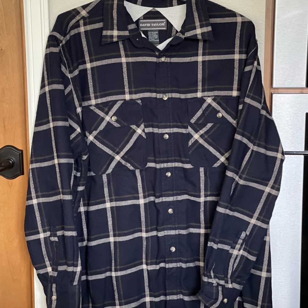 Men’s David Taylor Thermal-Lined Flannel Shirt, Traditional Fit